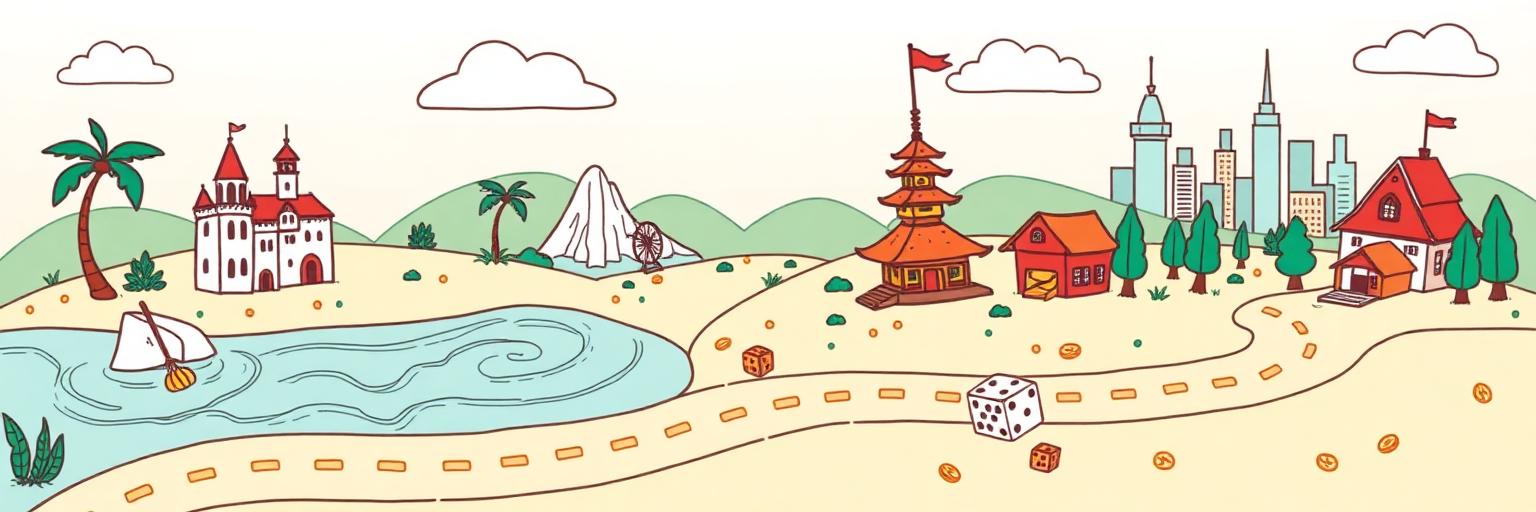 Illustrated banner of Kylie's board game world